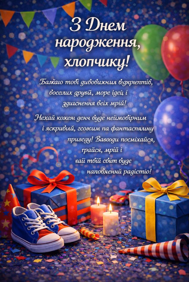 Красиві картинки з днем народження хлопчику для привітання