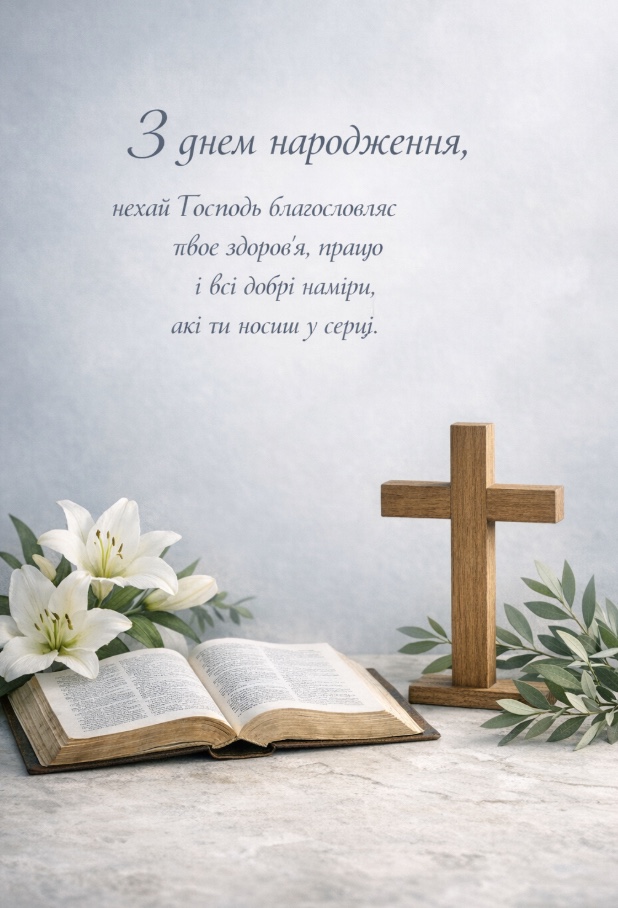 християнські привітання з днем народження - Листівка 2