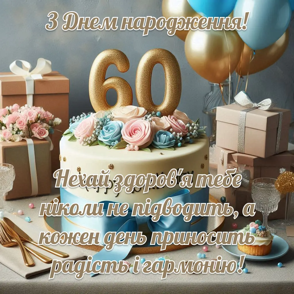 прикольні привітання з 60-річчям - Листівка 2