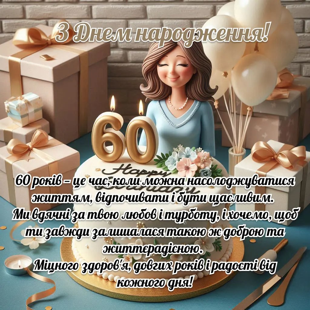 прикольні привітання з 60-річчям - Листівка 5