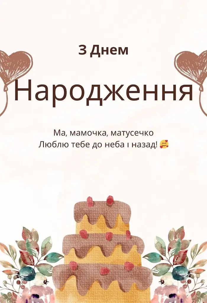 Привітання мамі з днем народження сина: красиві картинки