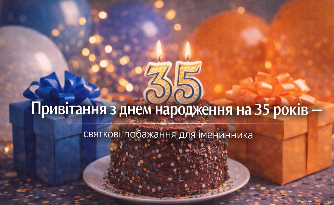 привітання з днем народження 35 років - Листівка 6