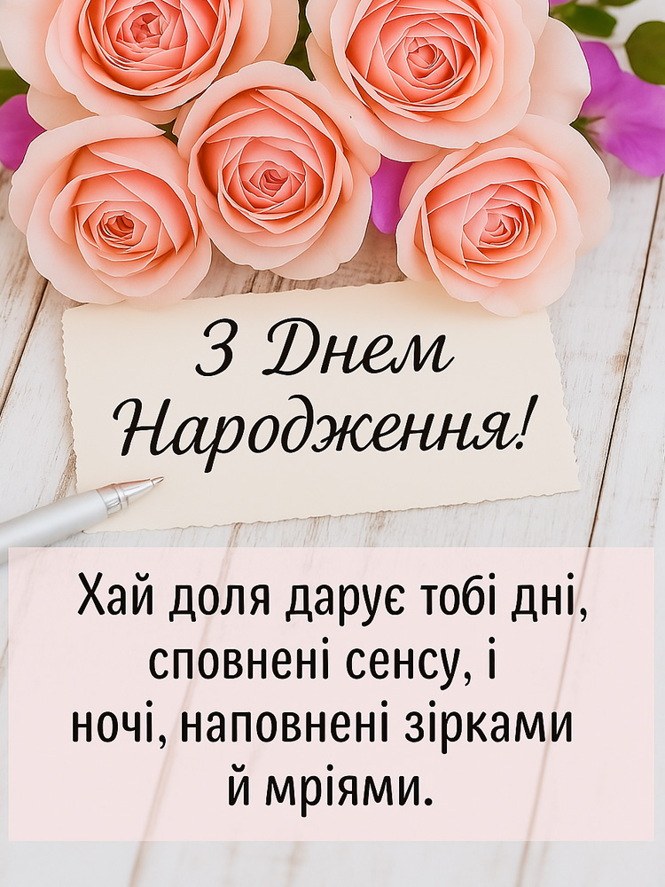 привітання з днем народження старшій жінці - Листівка 2