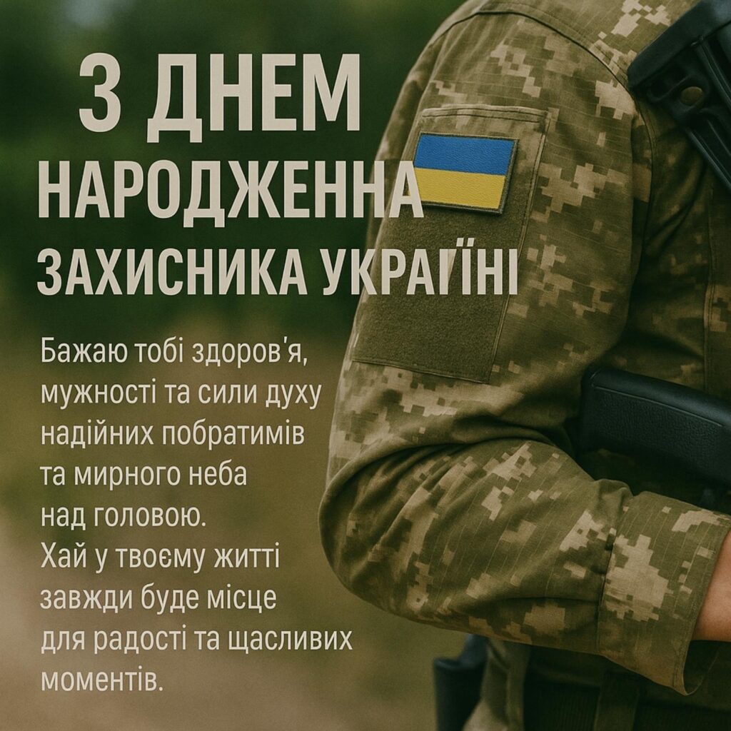 привітання з днем народження військового своїми словами - Листівка 2