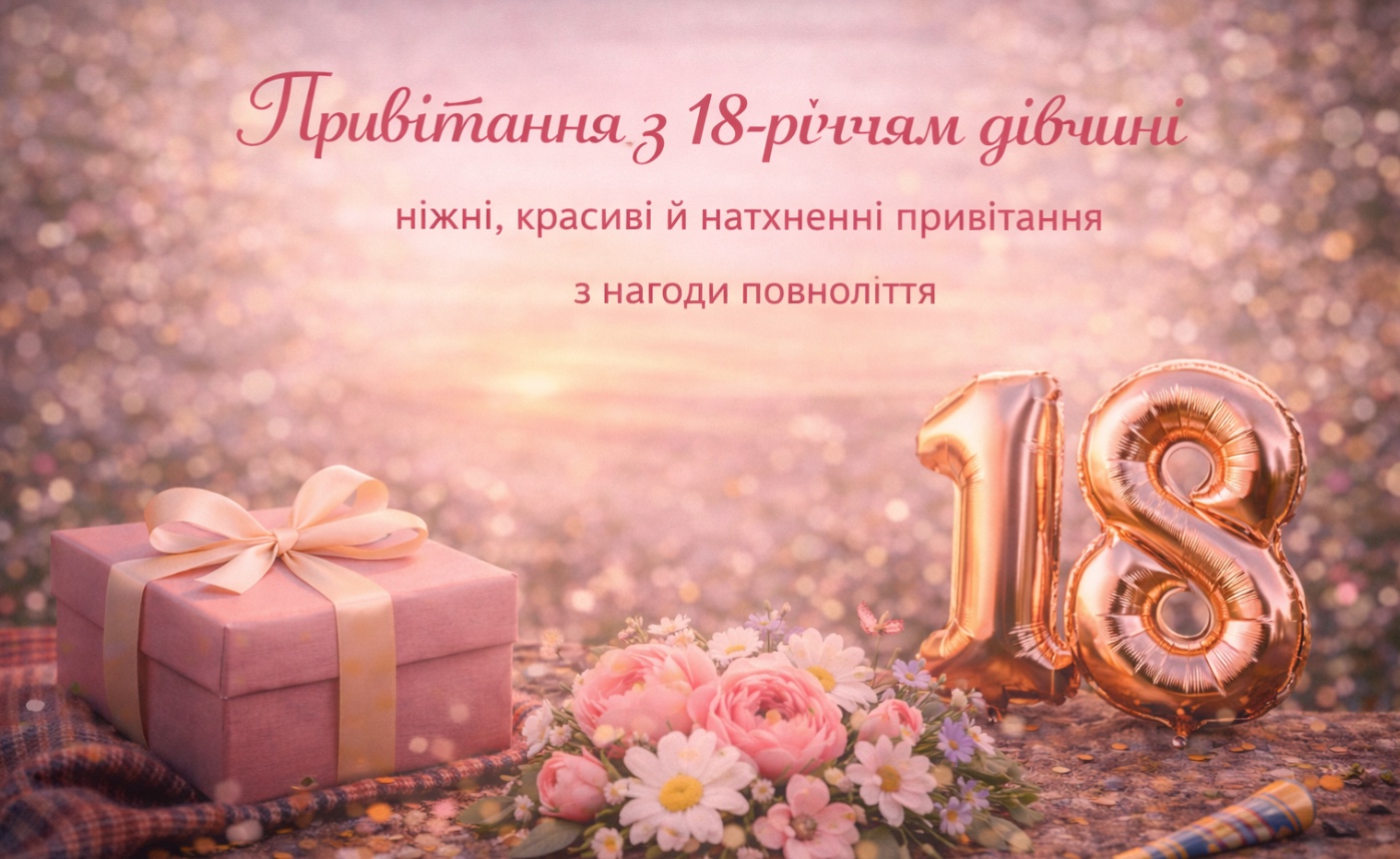 вірш привітання з 18-річчям дівчині - Листівка 18