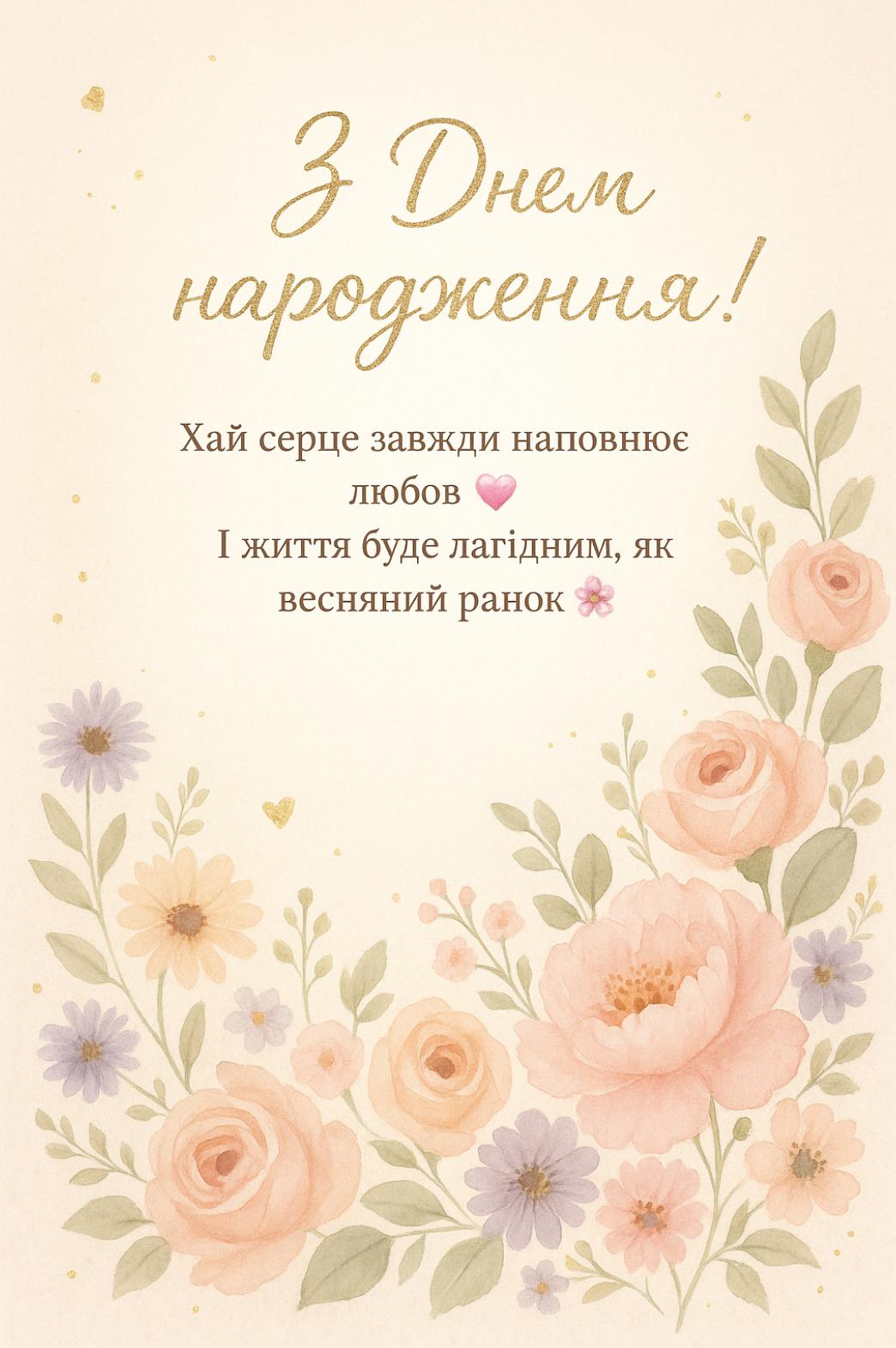 вірші з днем народження жінці - Листівка 13