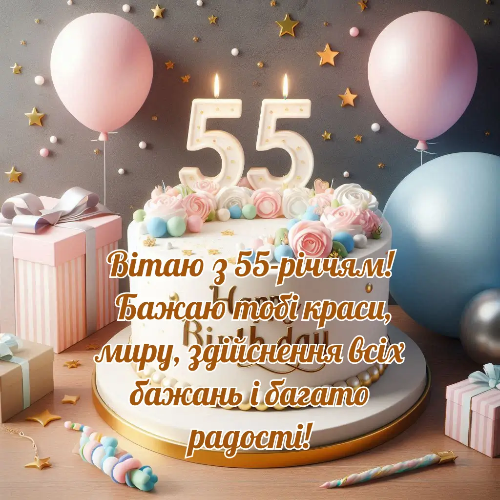 вітання з 55-річчям у віршах - Листівка 3