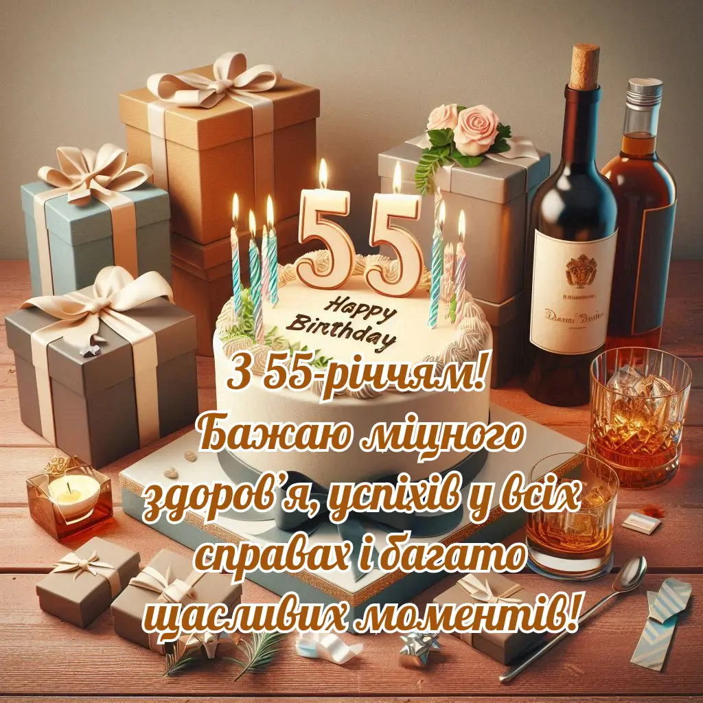 вітання з 55-річчям у віршах - Листівка 6