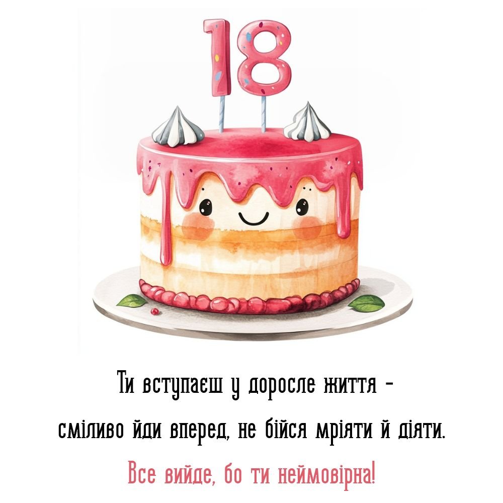 з днем народження 18 років - Листівка 2