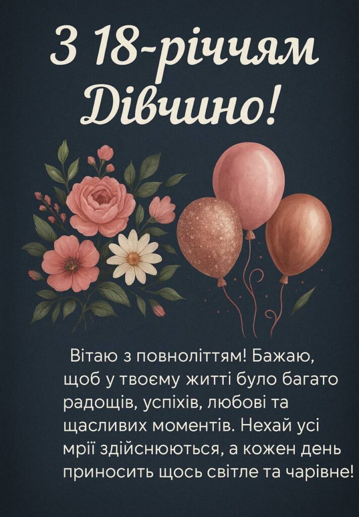 з днем народження 18 років - Листівка 5