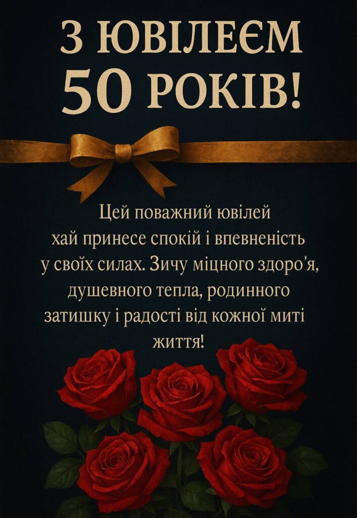 гарне вітання з 50-річчям своїми словами - Листівка 10