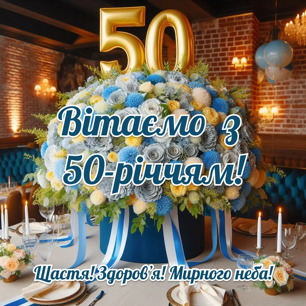 гарне вітання з 50-річчям своїми словами - Листівка 14