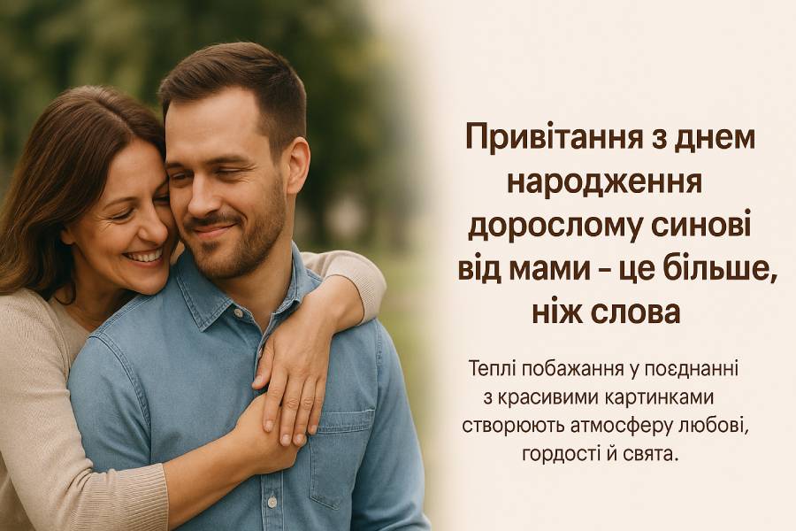 привітання батьків з днем народження сина - Листівка 16