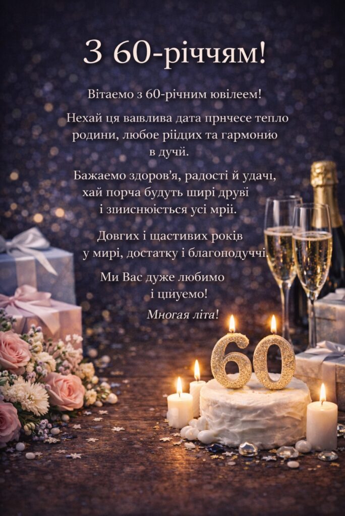 привітання з 60 річчям - Листівка 4