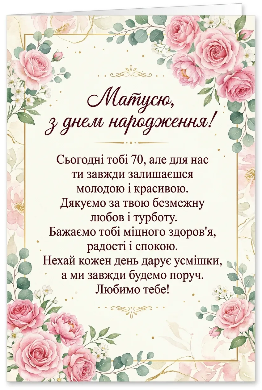 привітання з 70-річчям своїми словами - Листівка 9