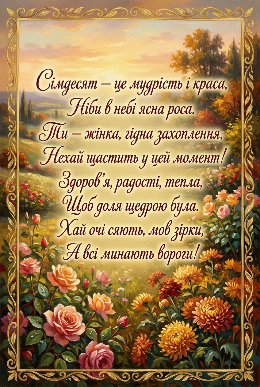 привітання з 70-річчям своїми словами - Листівка 3