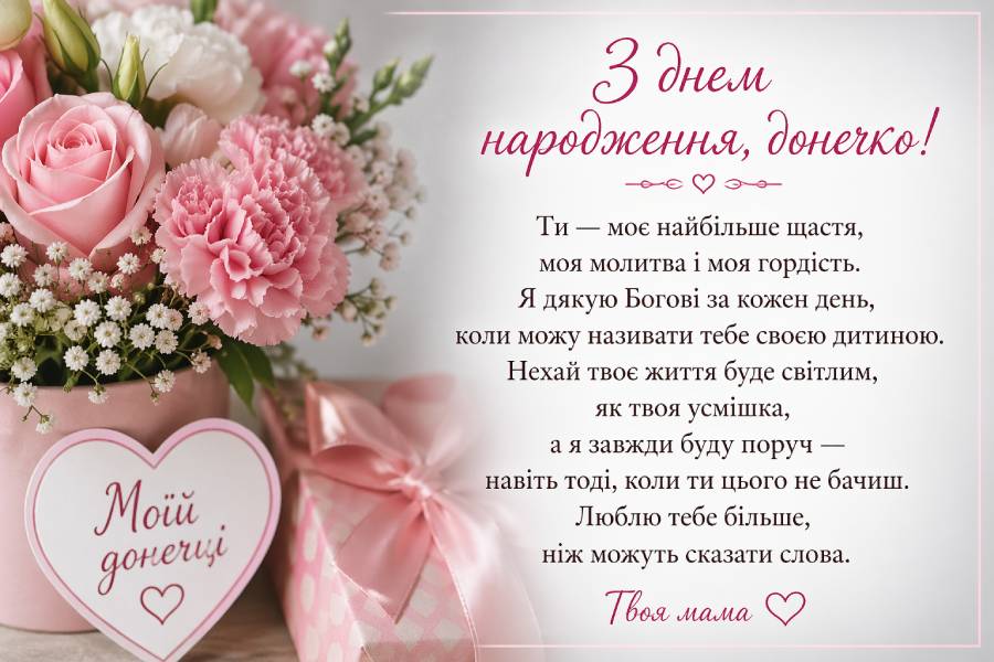 привітання з днем народження донечку - Листівка 10