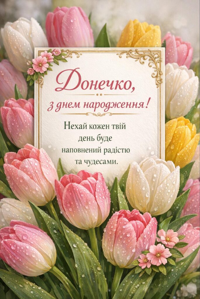 привітання з днем народження донечку - Листівка 15