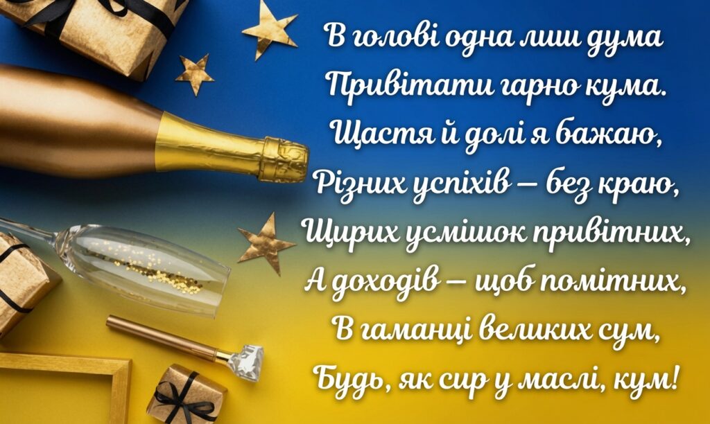 привітати з днем народження кум - Листівка 20