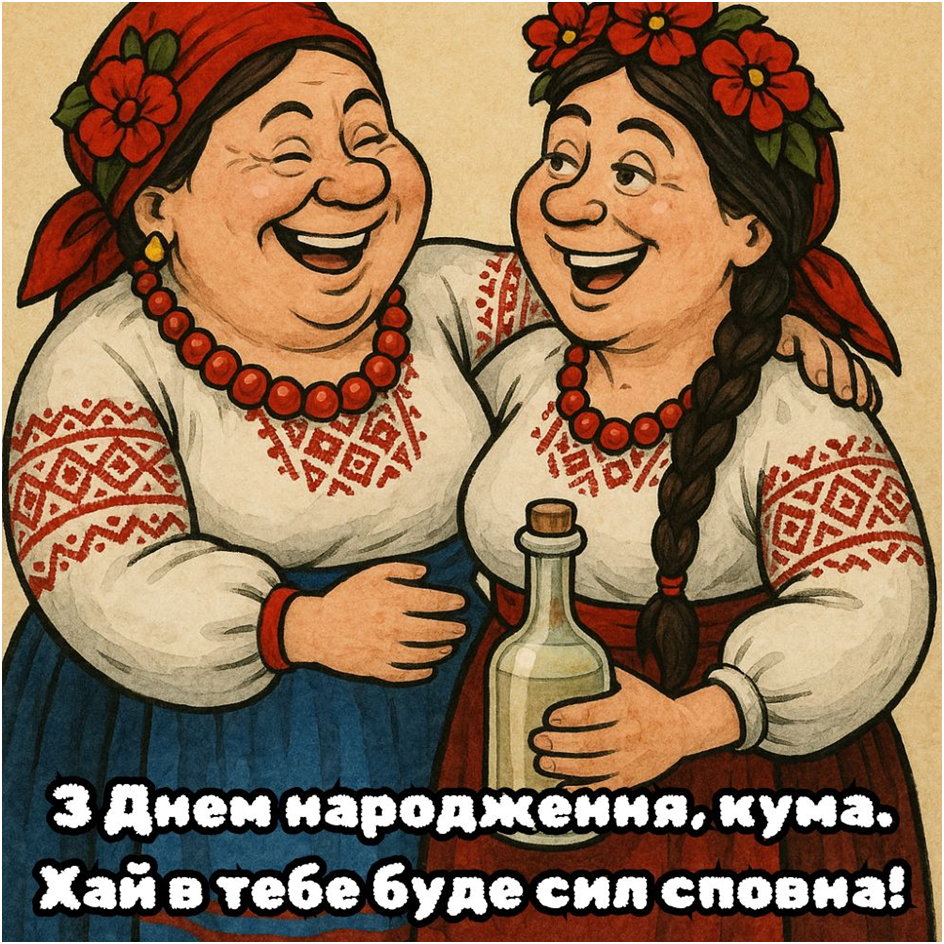 привітати з днем народження кум - Листівка 25