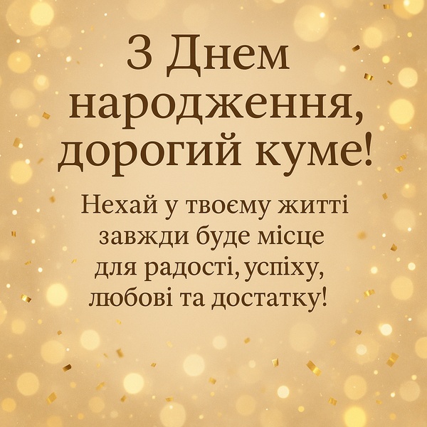 привітати з днем народження кум - Листівка 26