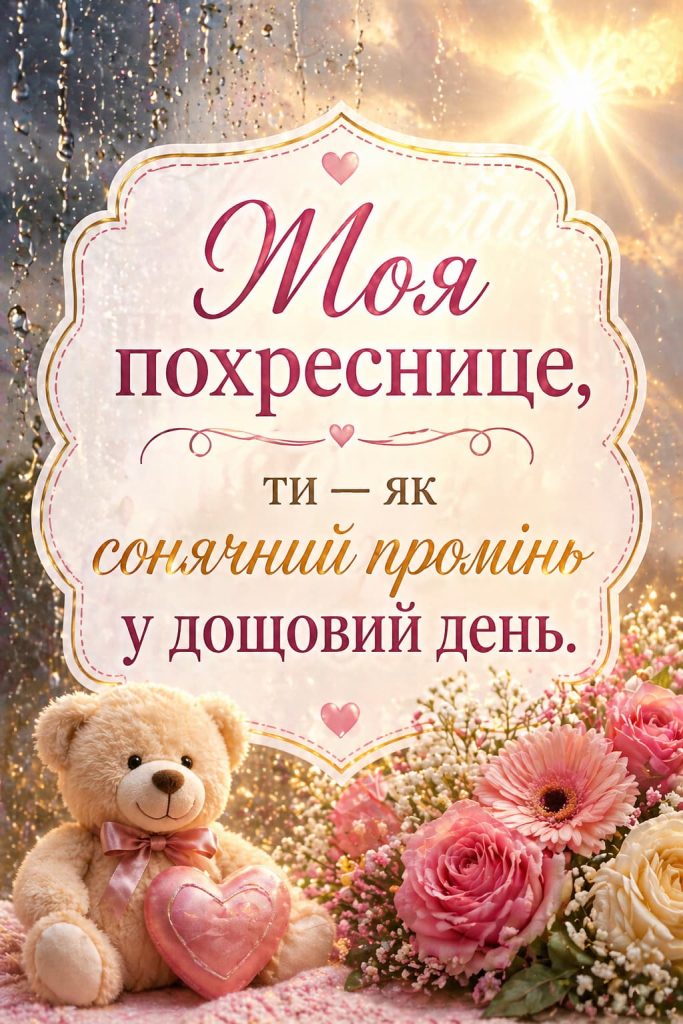 зворушливі привітання з днем народження похресниці - Листівка 14