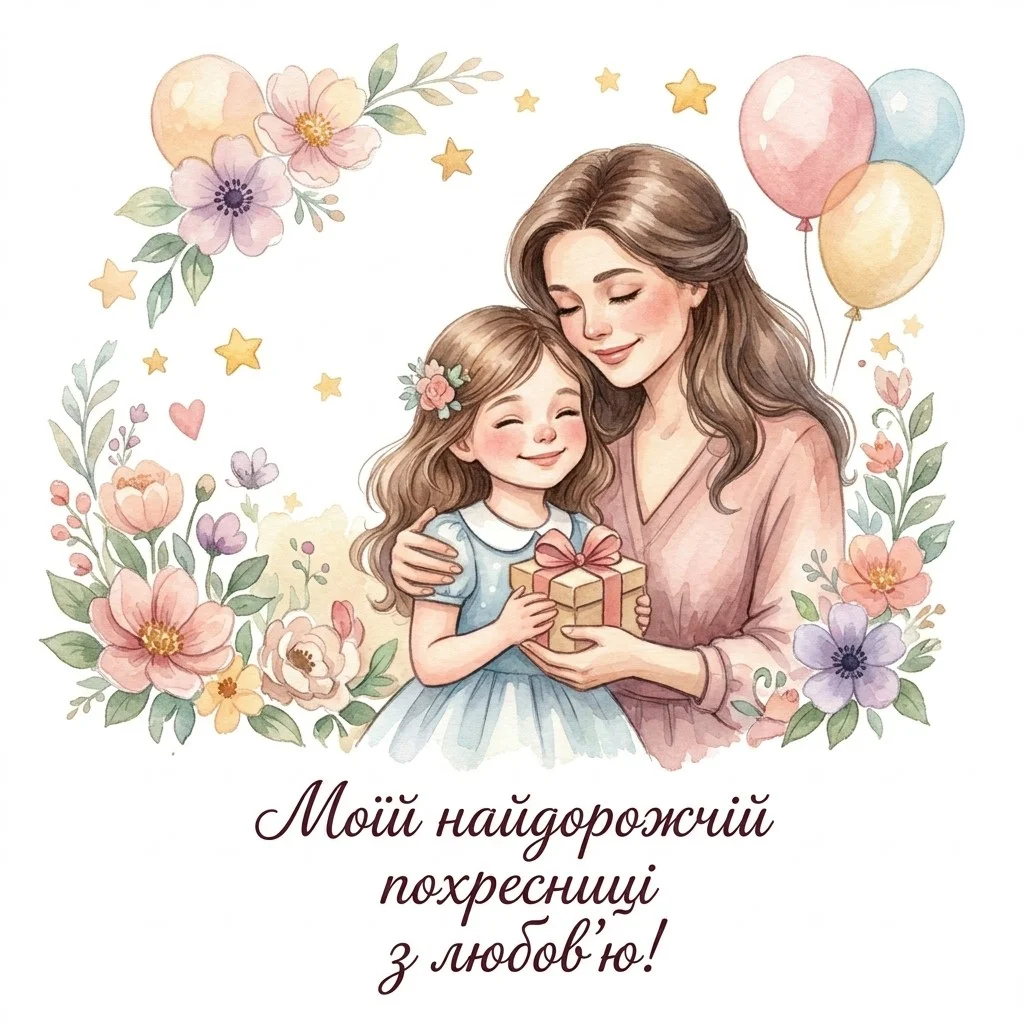 зворушливі привітання з днем народження похресниці - Листівка 19