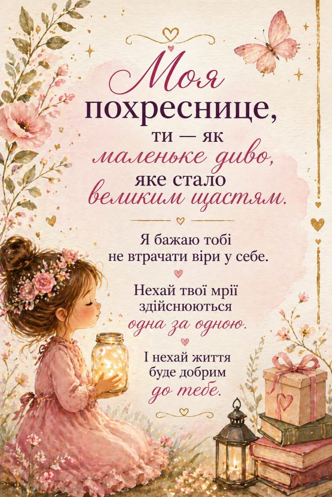 зворушливі привітання з днем народження похресниці - Листівка 27