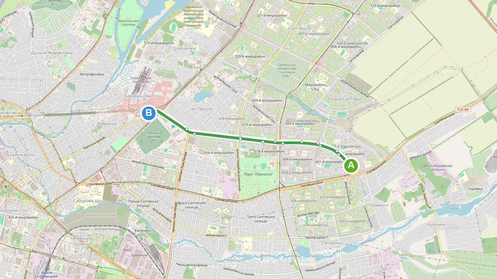 Карта маршруту тролейбуса 24 Харків